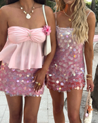 Pink Short Sequin Homecoming Dress Holiday/Cocktail Party Dress gh4853