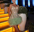 __irlhomeshops-Green shiny gorgeous fashion short tulle homecoming dress birthday party dress gh4994