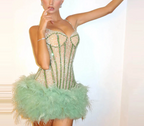 __irlhomeshops-Green shiny gorgeous fashion short tulle homecoming dress birthday party dress gh4994