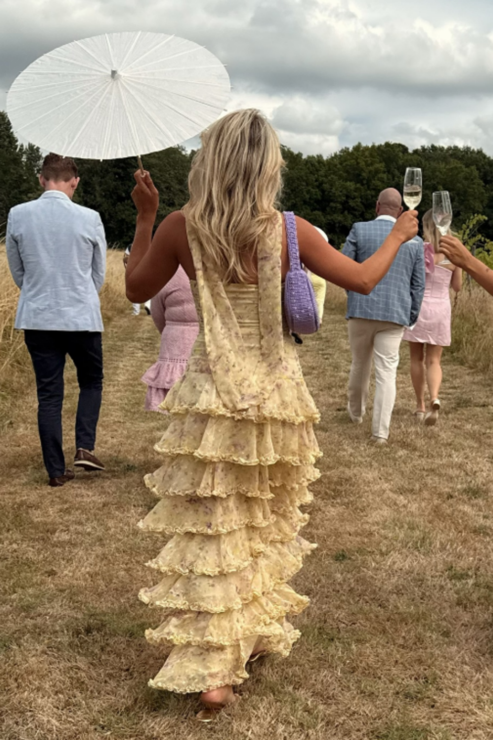 (Dress fabrics are out of stock, only other floral fabrics can be made)uschichubs-Yellow floral long chiffon party dress wedding guest dress gh5202