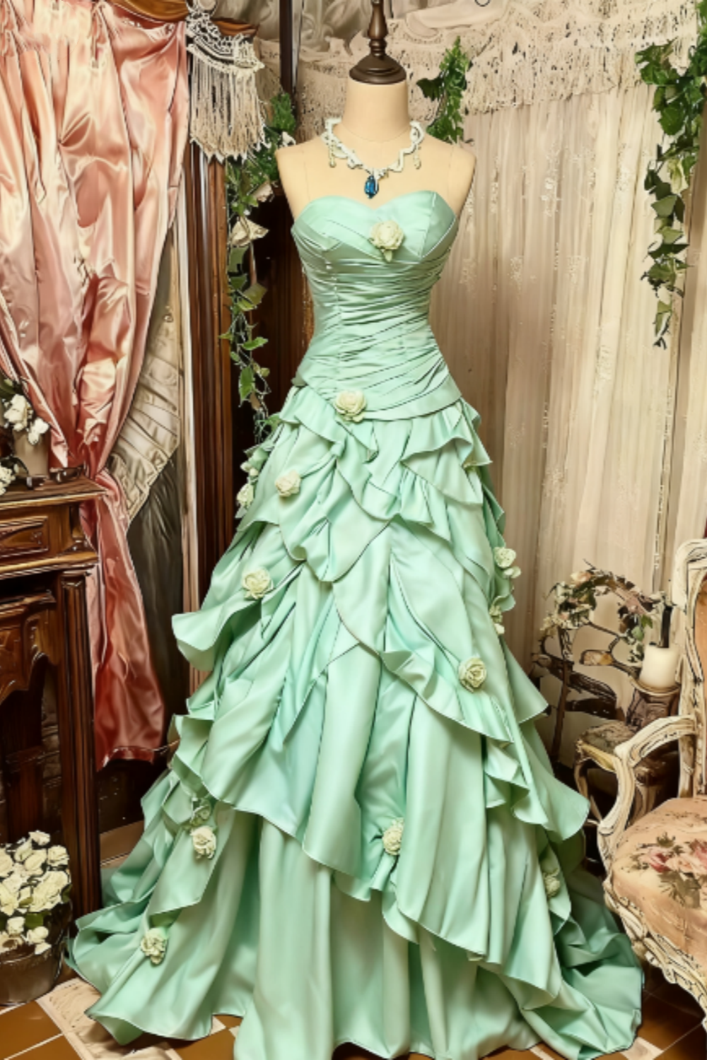 Purple Pink Blue Gradient Fashion Retro Elegant Delicate Floral Beads Sweet Elegant Long Tulle Floor Length Ball Gown Evening Gown gh4156