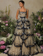 Gorgeous Shiny Sequin A-Line Long Tiered Prom Dress Evening Dress TP4562