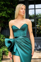 SWEETHEART SEXY DARK GREEN PROM DRESS LONG CHIFFON WITH SLIT   gh2321