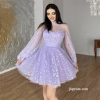 Elegant Long Sleeve Short Prom Dresses,Women Wear Cocktail Short Party