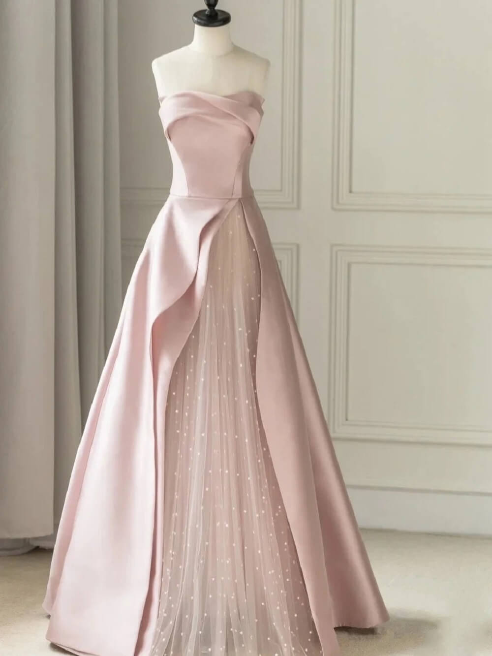 Elegant Strapless Formal Evening Dresses Long Event Party Dress