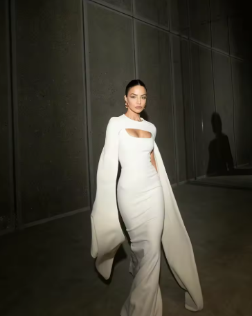 Pretty Mermaid Straps Long Prom Dress Evening Dress Formal Dress With Cape SD2184