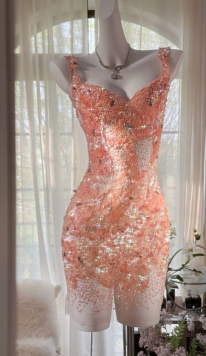 Glitter Orange Sequins Sheath Backless Homecoming Dress V Neck Cocktail Dress S371