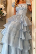 uschichubs-Pink and blue sweet long chiffon multi-layered prom dress gh5784