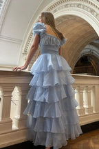 uschichubs-Pink and blue sweet long chiffon multi-layered prom dress gh5784
