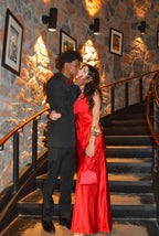 V Neck Red Prom Dress Formal Graduation Party Dress fg8434