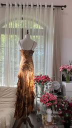 Retro Sparkling Sequin Beaded Elegant Design A-line Romantic Chiffon Evening Dress Prom Dress TP4001