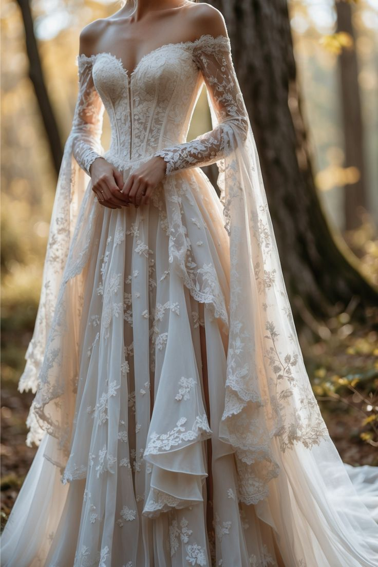 Fairytale Forest Bridal Gown Lace Wedding Dress fg8408