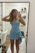 Elegant Tight Party Dress Ruched Short Cocktail Dresses