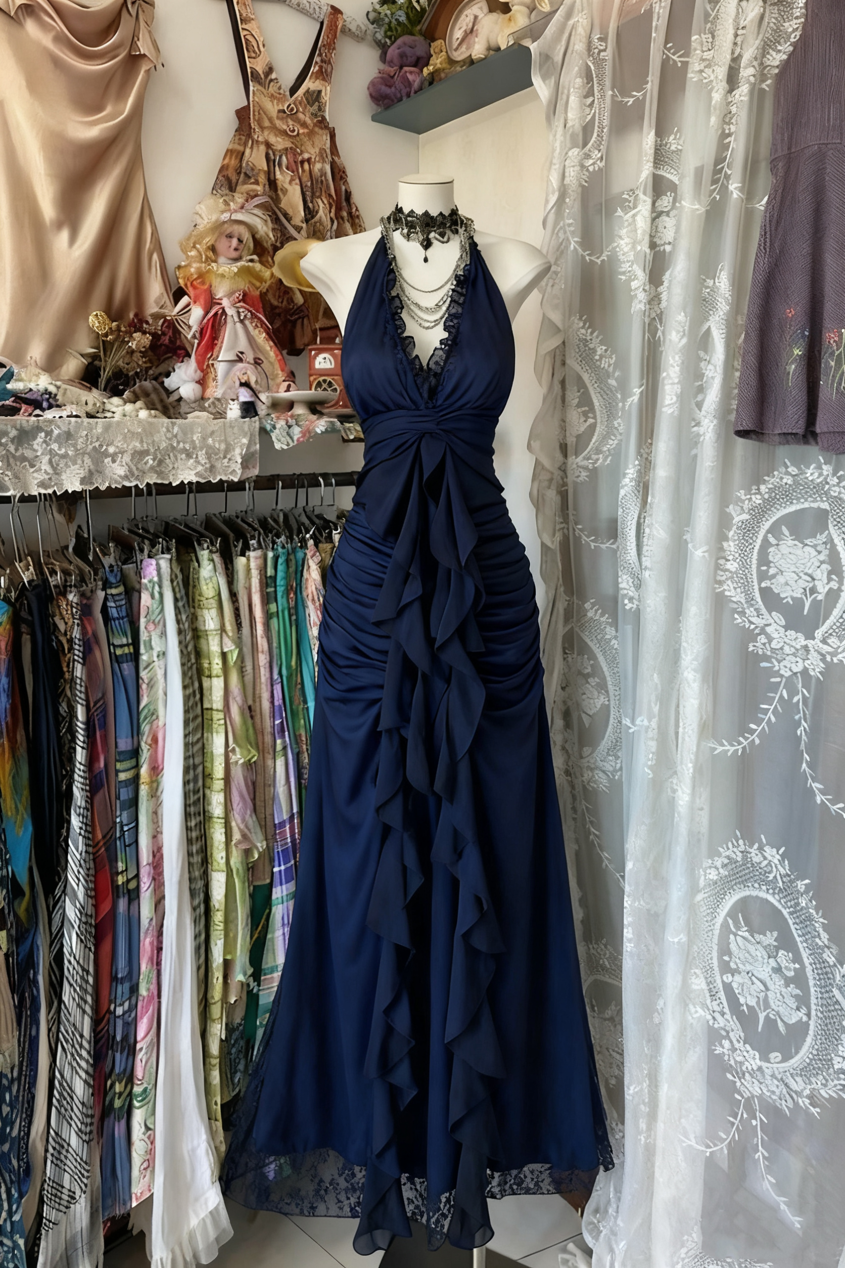 Black Elegant Vintage Prom Party Gown Evening Dress      cg25250