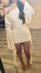 Fancy Long Sleeve White Short Party Dress Mini Cocktail