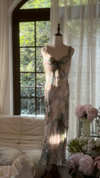 Vintage Sparkling Spaghetti Strap Backless Sweetheart Design Romantic Chiffon Evening Dress Prom Dress TP3993