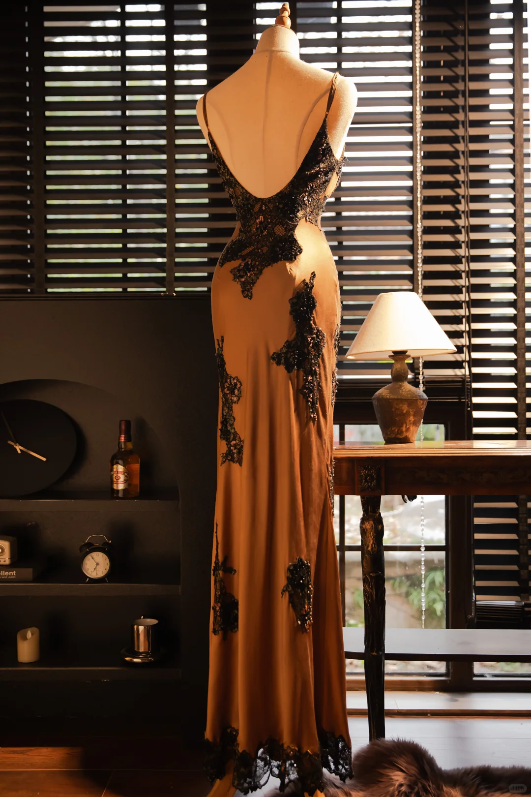 Vintage Elegant V-neck Applique Design Romantic Chiffon Evening Dress Prom Dress TP4017