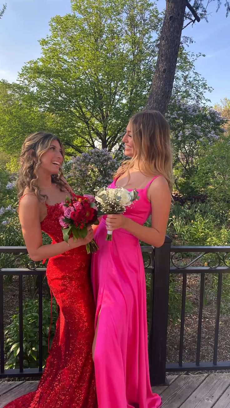 Red Mermaid Sequins Prom Dresses, Bodycon Evening Dresses