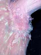 Sparkling Elegant Pink A-Line Tiered Prom Dress Evening Dress Ball Gown TP4211