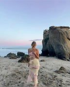 Pink backless tight lace three-dimensional rose flower long prom dress formal evening dress party dress gh3012