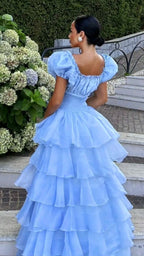 uschichubs-Pink and blue sweet long chiffon multi-layered prom dress gh5784