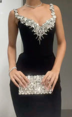 Black Mermaid Sexy Long Formal Dress Evening Party Dresses  fg7763