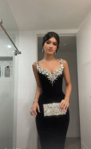 Black Mermaid Sexy Long Formal Dress Evening Party Dresses  fg7763