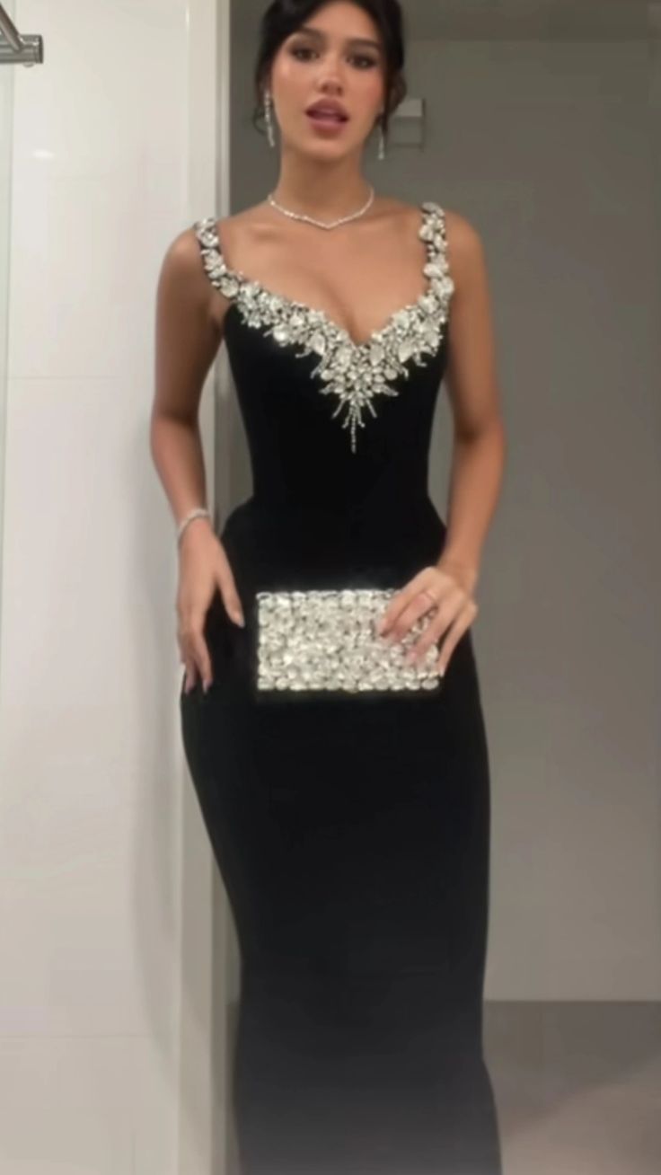 Black Mermaid Sexy Long Formal Dress Evening Party Dresses  fg7763