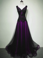 Tulle Long Prom Dress, Elegant Party Womens Dresses
