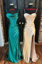 Lace-Up Burgundy Cowl Neck Ruched Long Party Dress,Black Prom Dresses