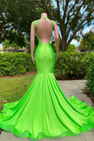 Gorgeous Bright Green Prom Dress Glittering Beaded Evening Gown Mermaid Party Dress Long Formal Dress TP4866