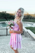 Pretty Red Hoco Dress Ruffle Fall Homecoming Dresses