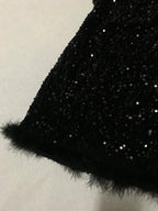 Black Shiny Burgundy Velvet Bow New Fashion Exquisite Sparkling Diamond short Sequin Homecoming Dress Birthday Party Dress Cocktail Party Dress Evening Dress Prom Dress Evening Dress gh3965