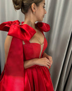 Short Red Prom Dresses Strapless Ball Gown Cocktail Dress
