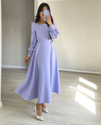 Women Long Sleeve Ankle Length Formal Gowns